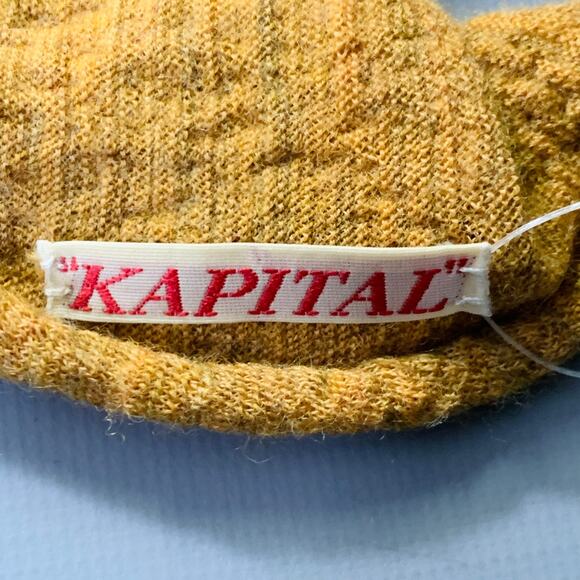 KAPITAL Orange Multi Color Trees Squares Oversized Wool Scarf - Picture 5 of 6